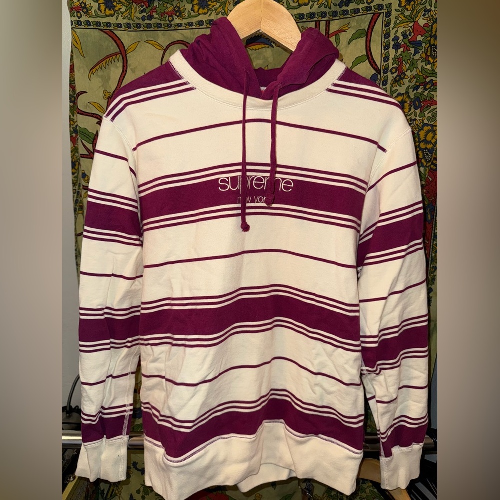 Supreme Striped Hooded Frewneck FW16